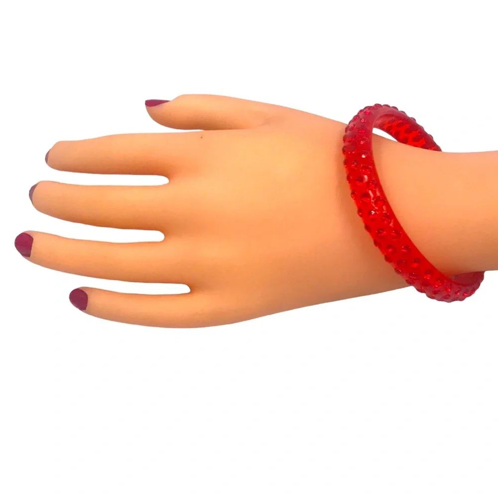Various Colors Plastic Gem Stone Bangle Bracelets